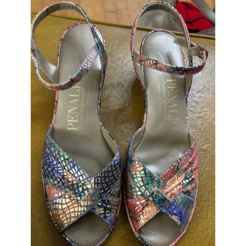 Penaljo Multi-color Gold Patterned Comfort Sandals